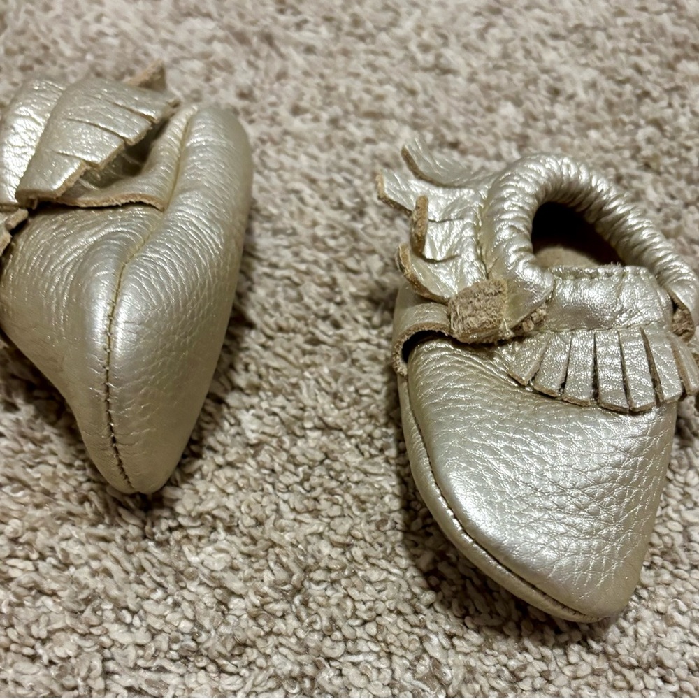 Freshly Picked Gold Leather Baby Moccasins